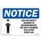Signmission OSHA Sign, 7" H, Rigid Plastic, Use Safety Shower To Decontaminate Sign With Symbol, Landscape OS-NS-P-710-L-18818 - alternate 1